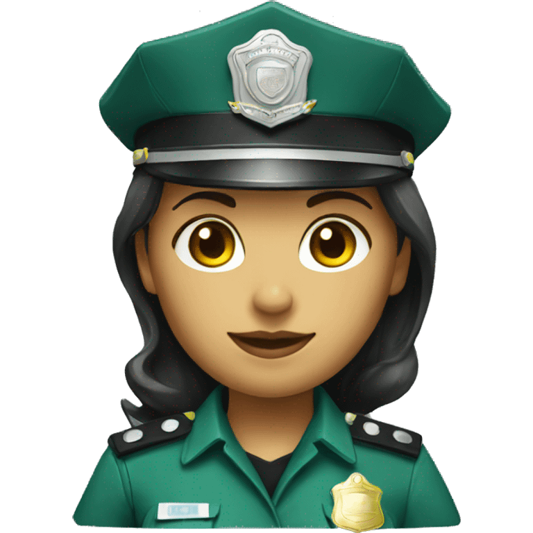 Female police green uniform emoji