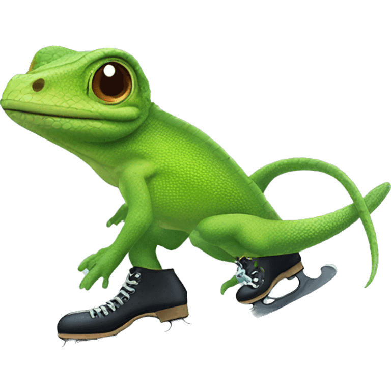 lizard on ice skates emoji