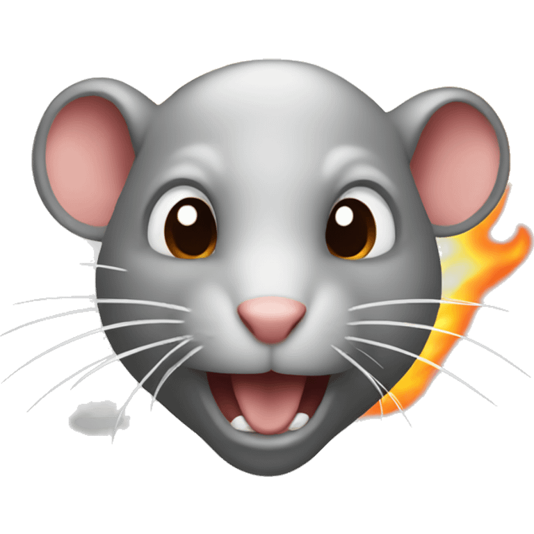 rat with fire on it emoji