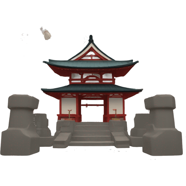 japanese shrine with a mouth in the middle emoji