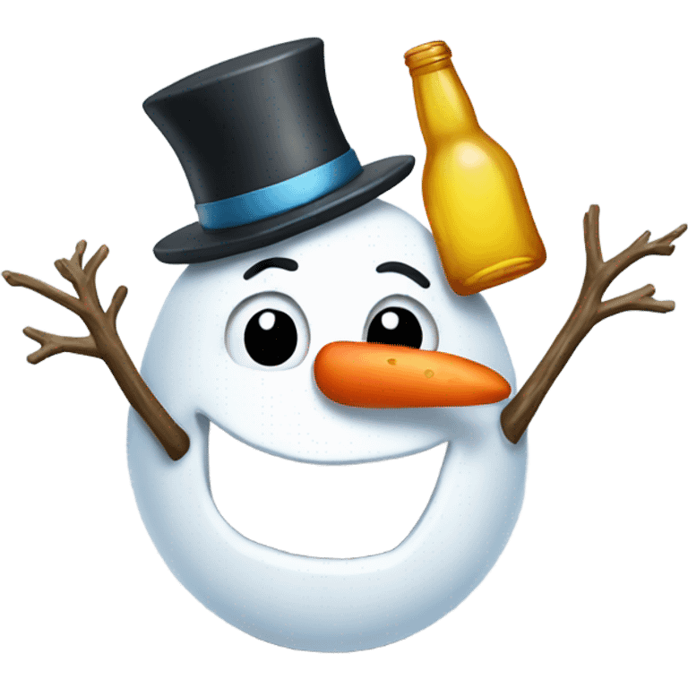 Drunken snowman emoji