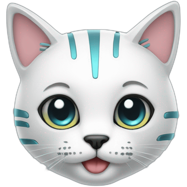 Robot cat happy emoji