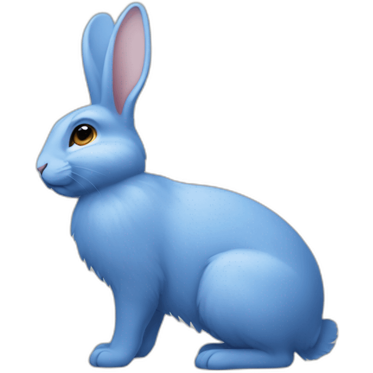 Lapin bleu avec des ailes emoji