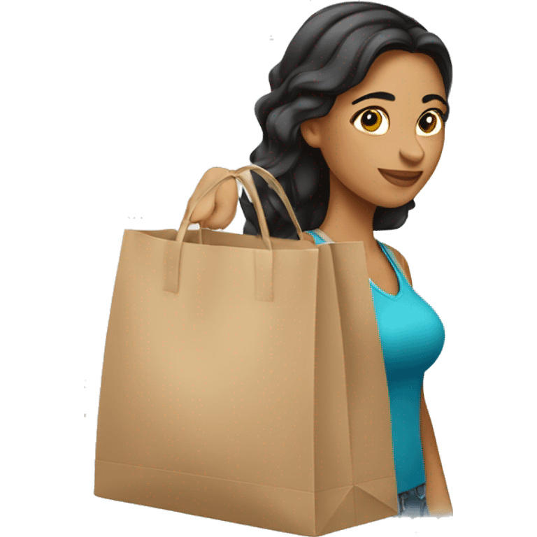 Pretty Latina girl packing bag emoji