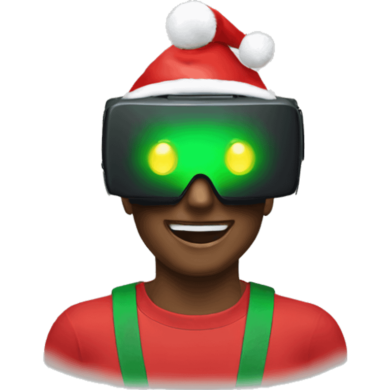 virtual reality headset christmas half body emoji