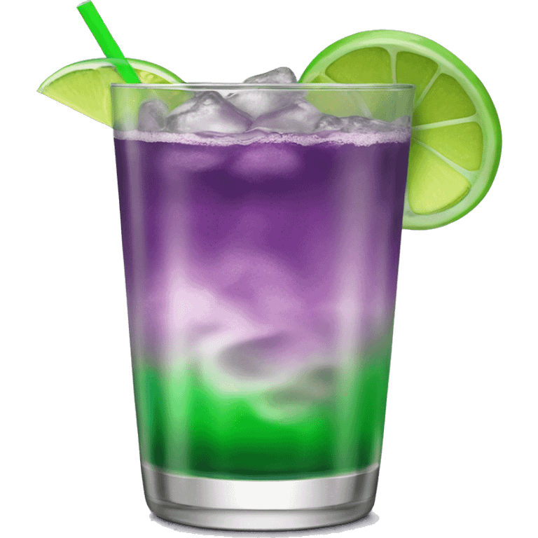 Realistic new orleans purple and green hurricane cocktail drink emoji