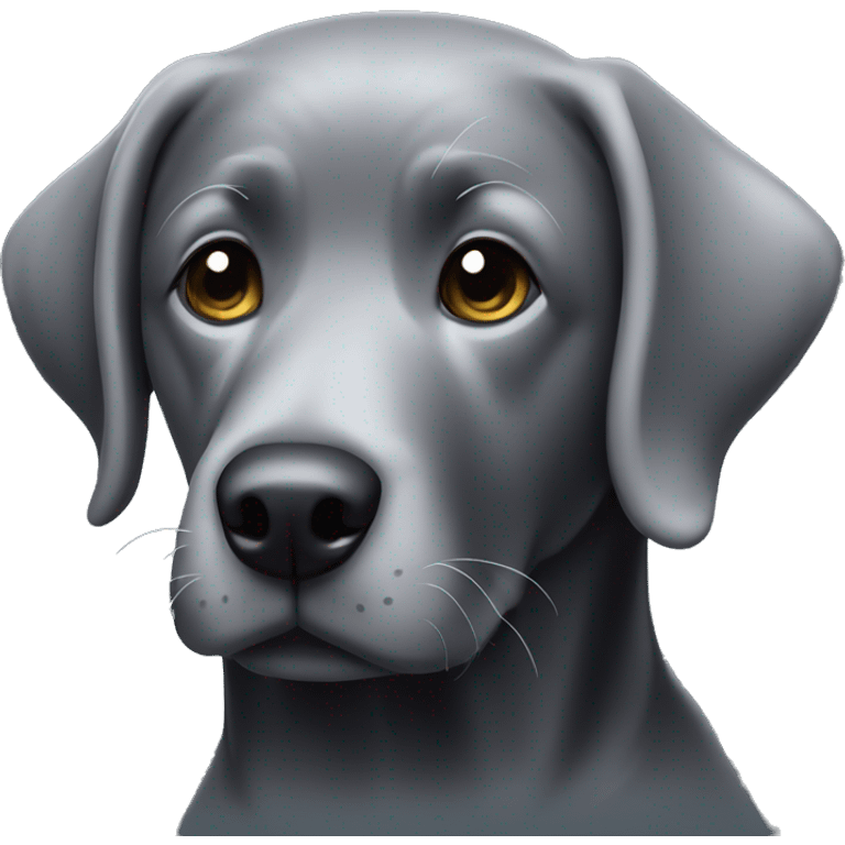 black lab dog with grey hairs on snout emoji