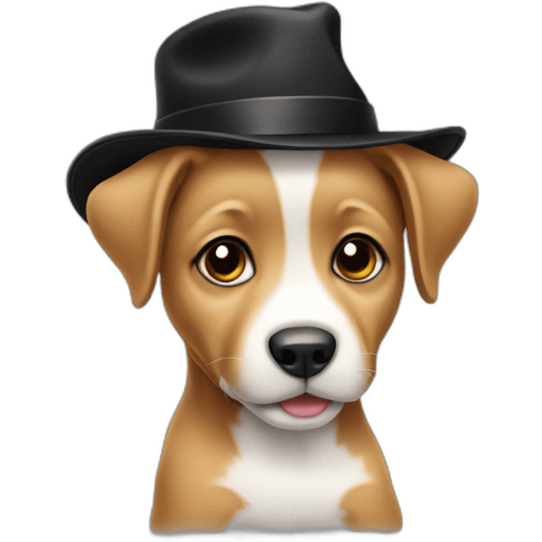 baby dog with a black hat emoji