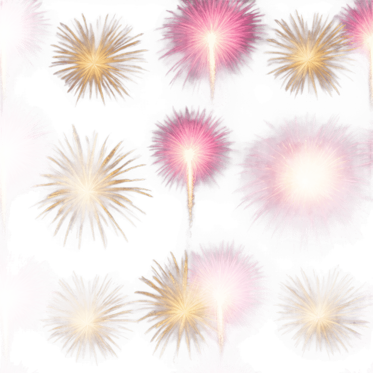 pink and gold fireworks  emoji