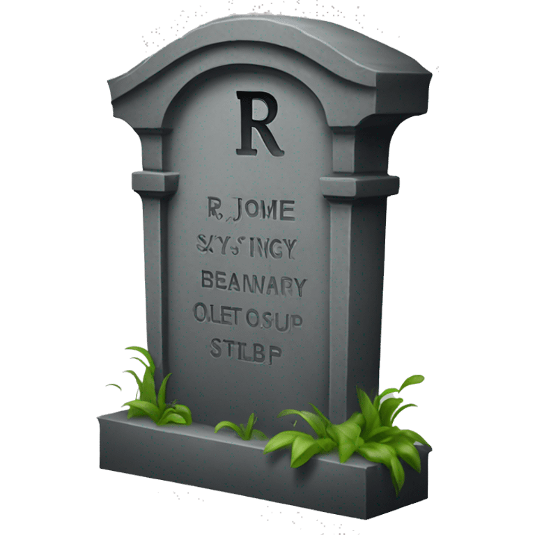 tombstone with letters R I P on it emoji