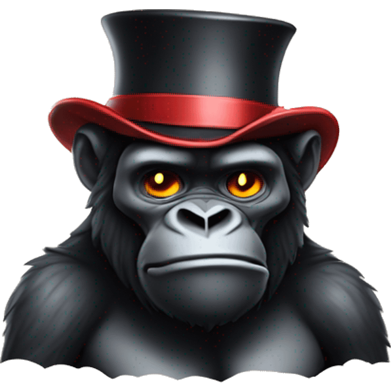 Magma lava gorilla wearing a tophat emoji