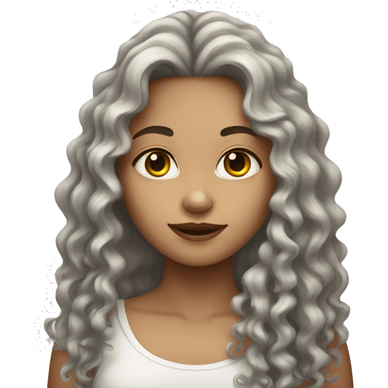 girl with long curly hair white skin emoji