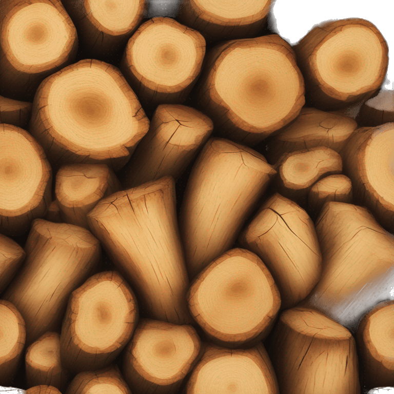 Realistic wooden log isolated.  emoji