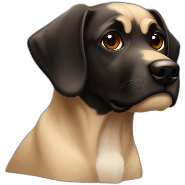 chien noir et beige emoji