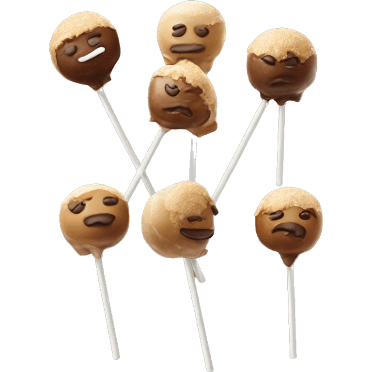 Realistic starbucks cake pops isolated. emoji