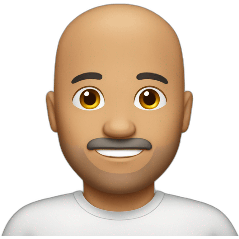 47yo Bald Latino guy with a short beard emoji