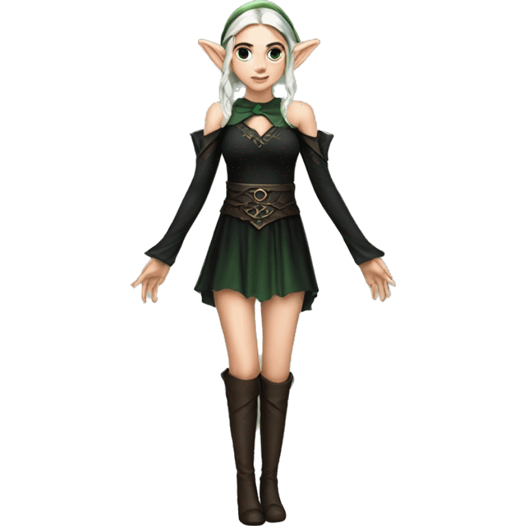 female elf fantasy black dress emoji