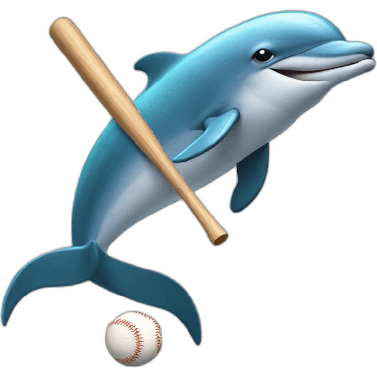 dolphin with baseball bat emoji