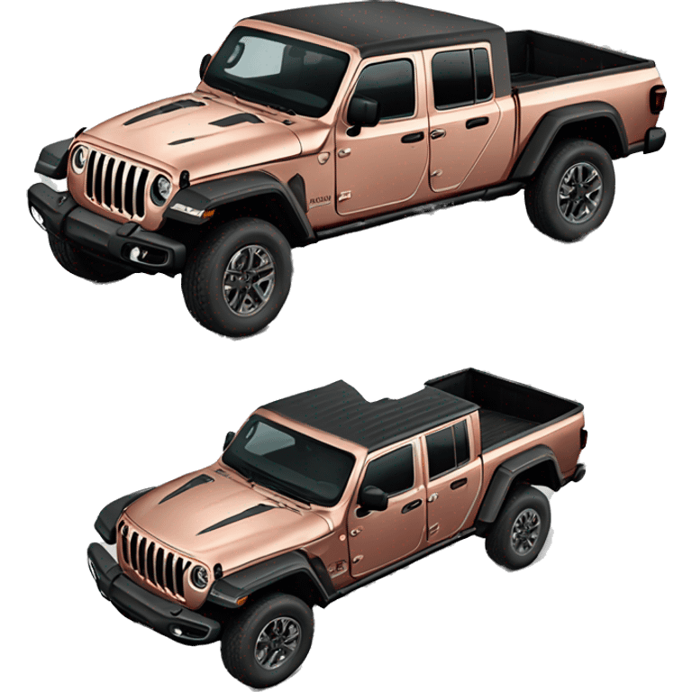 Realistic rose gold Jeep Gladiator truck. emoji