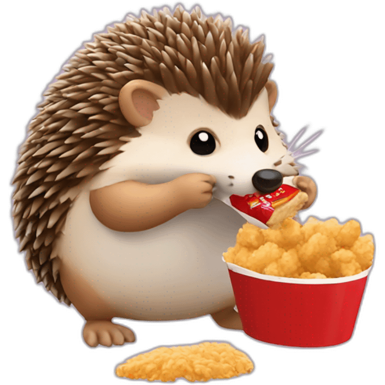 Hedgehog eating KFC emoji