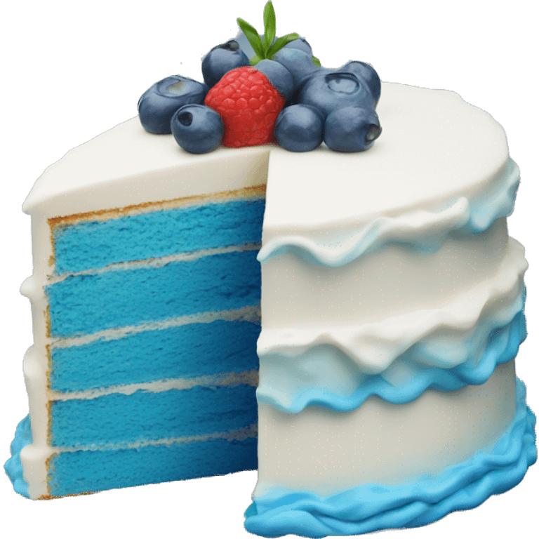 Realistic blue layered cake emoji