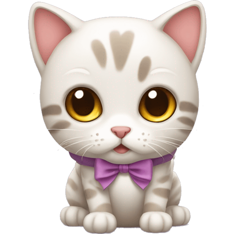 Cute cat with a bow emoji