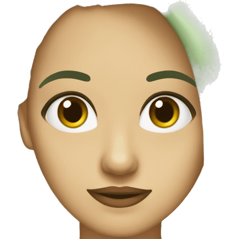 Mujer pelo castaño ojos verdes  emoji