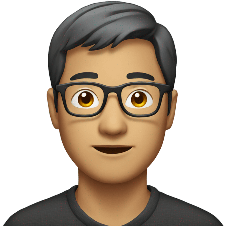 Asian man with glasses emoji