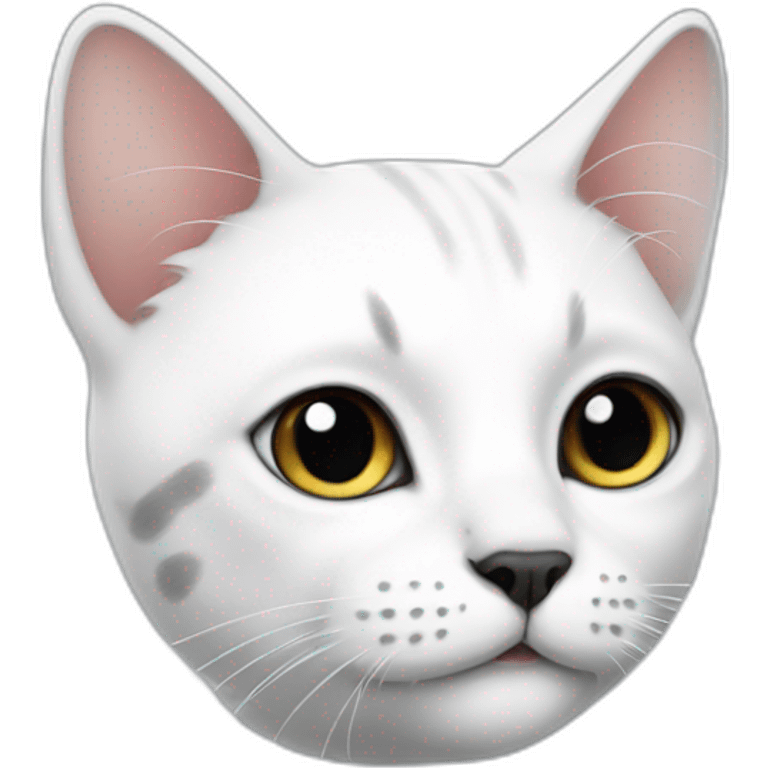 white cat with black dots emoji