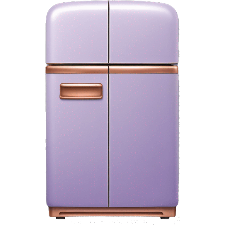 Realistic pastel Purple and metallic copper vintage fridge.  emoji