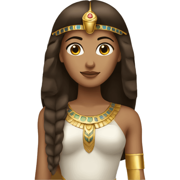 Cleopatra with long hair brown emoji