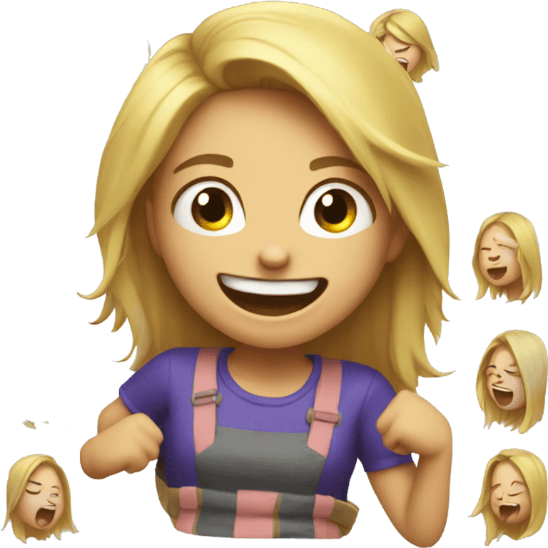 girl laughing brawl emoji