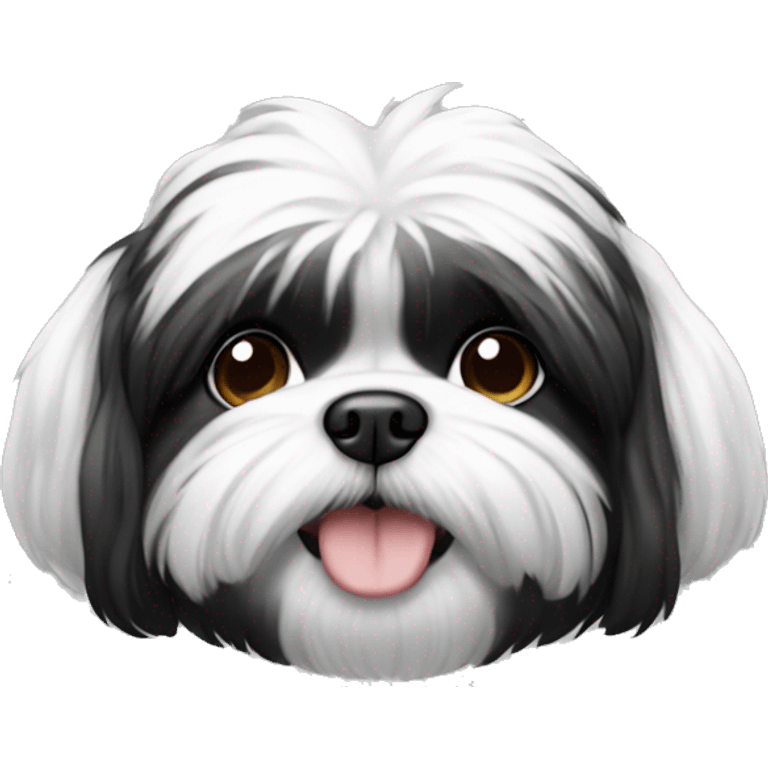 A black and white shitzu emoji