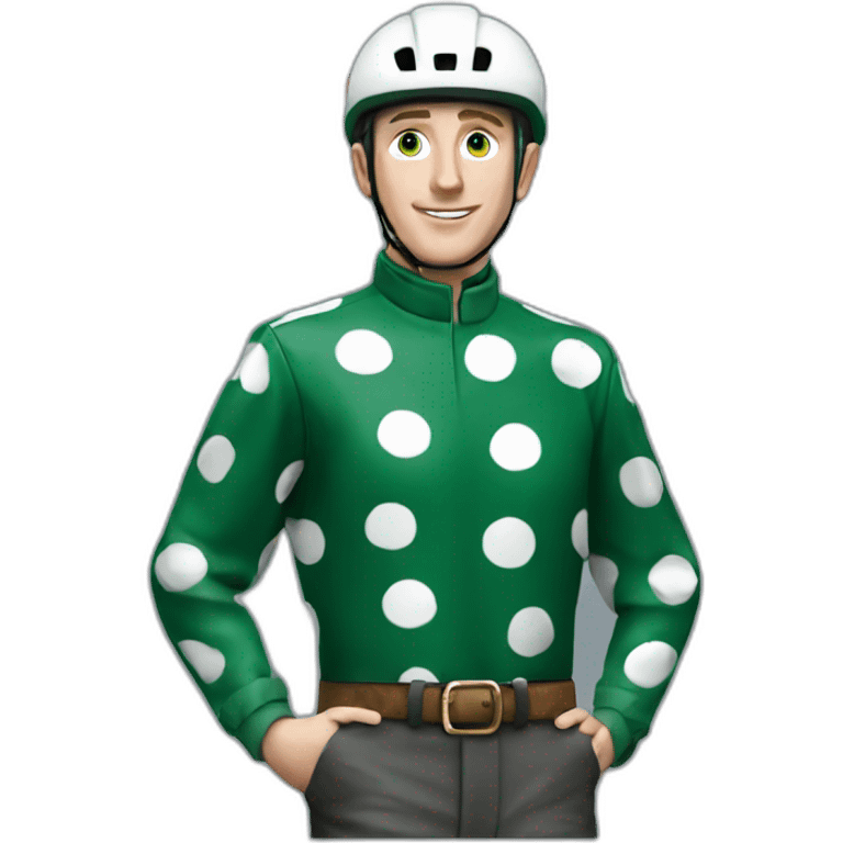 paul townend jockey dark green polka dot emoji