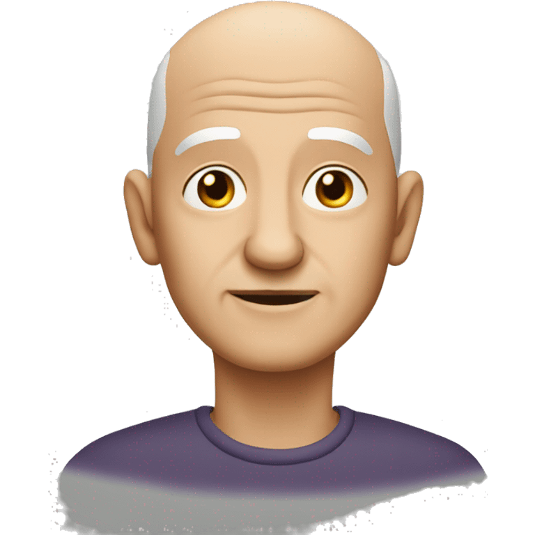 Bald old man without moustache emoji