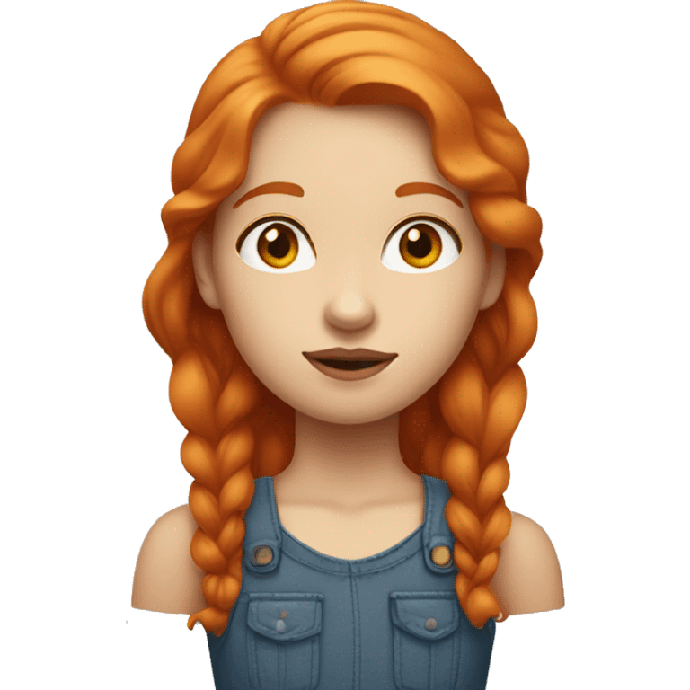 Ginger girl with scarlet red top lip and colorless bottom lip emoji