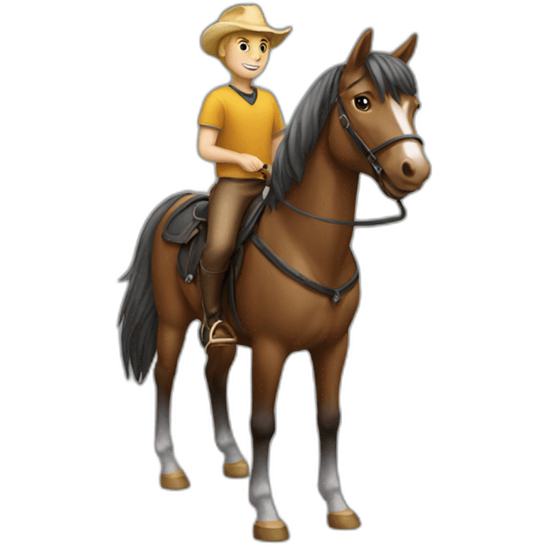 Chat sur un cheval emoji