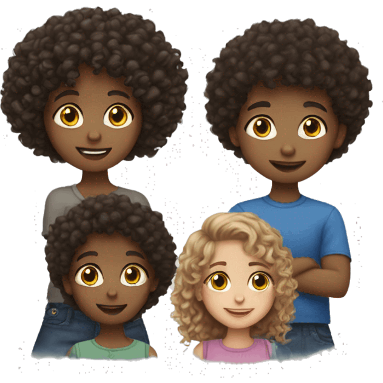 3 siblings 1 bay boy 2 girls curly hair emoji