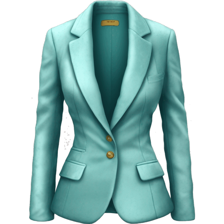 Hyper Realistic isolated velvet light robins egg blue feminine blazer jacket. emoji