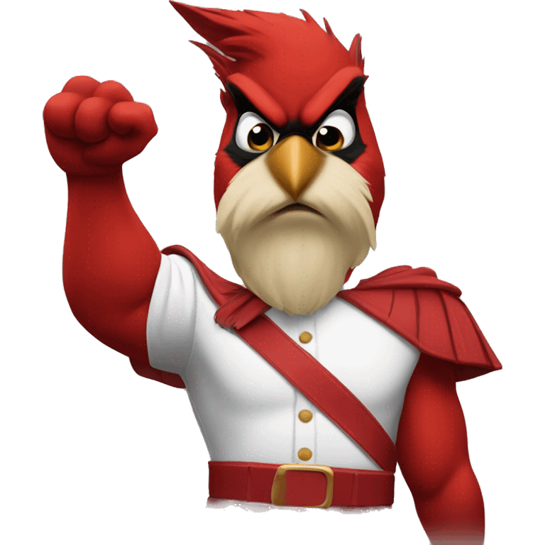 Cardinal flexing over wildcat emoji