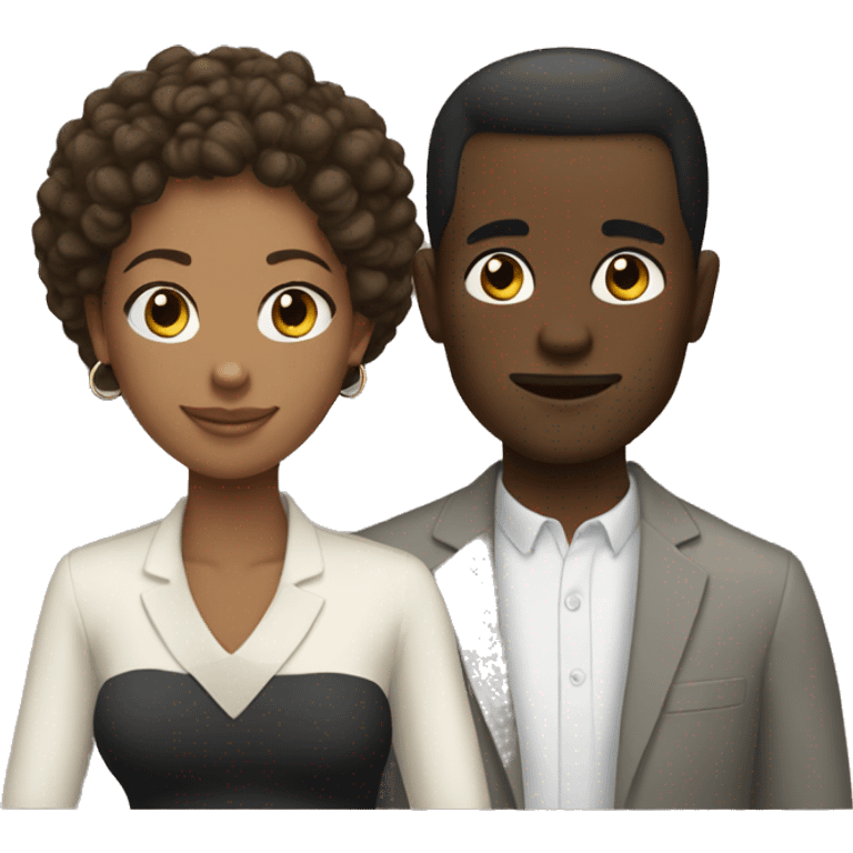 Interracial couple black women white man emoji