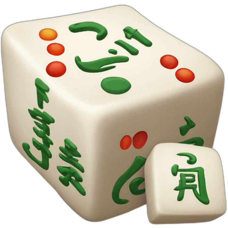 a mahjong emoji with the word "blessing" written on it emoji