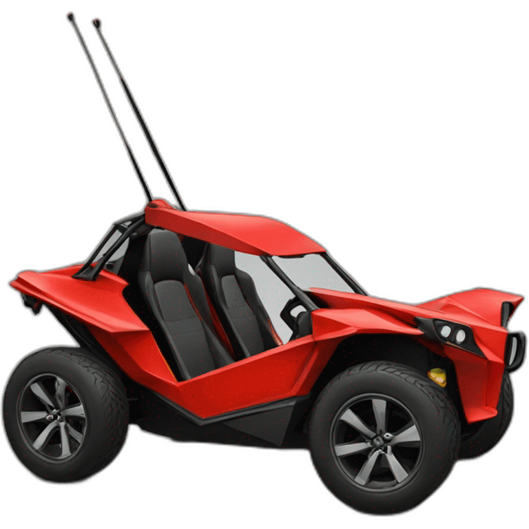 car slingshot polaris red with a black dog inside emoji