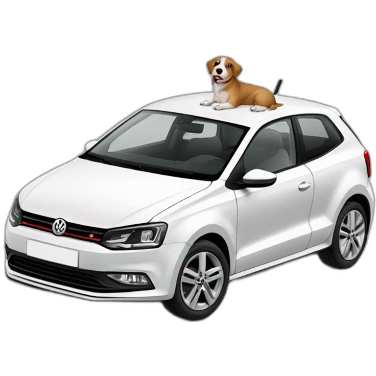 English seepdog driving volkswagen polo emoji