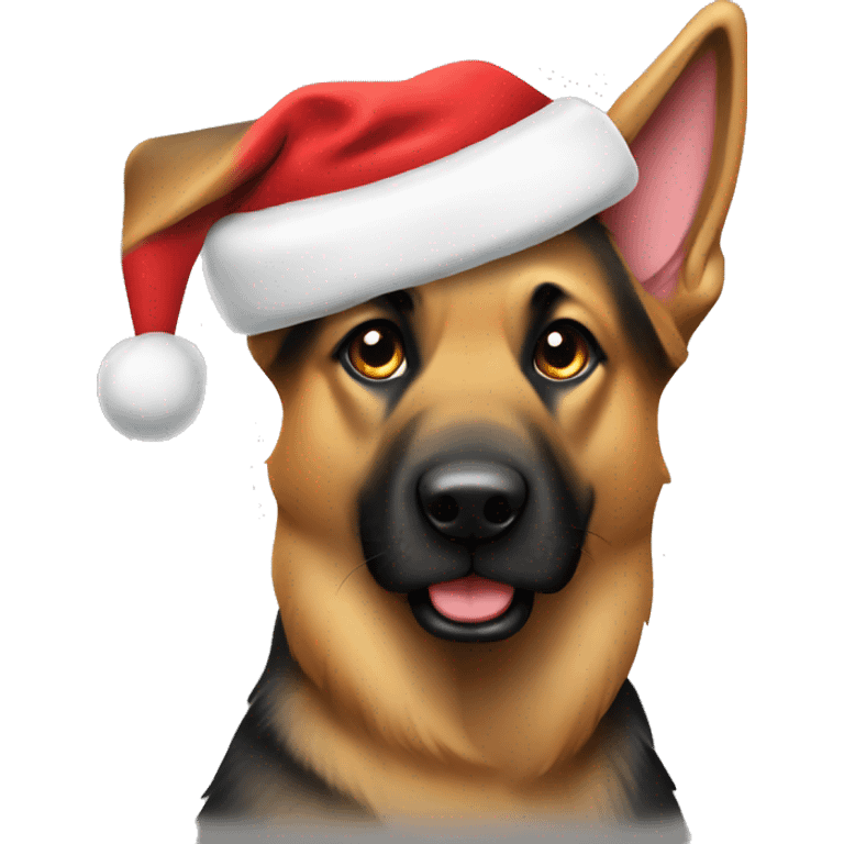 German Shepard wearing Santa hat  emoji