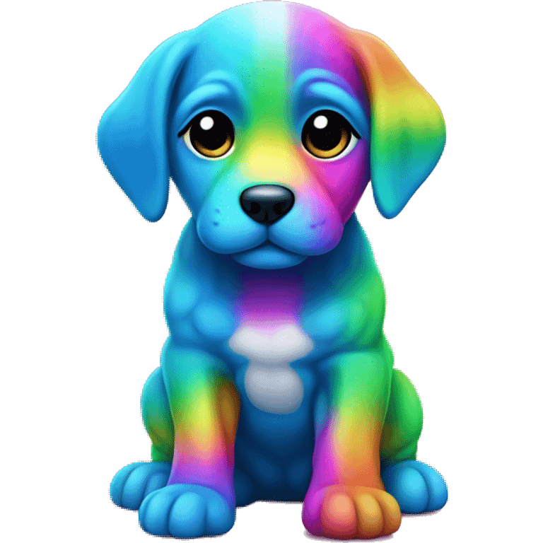 neon rainbow puppy emoji