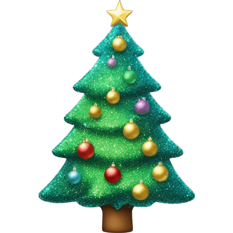 glittery christmas tree emoji