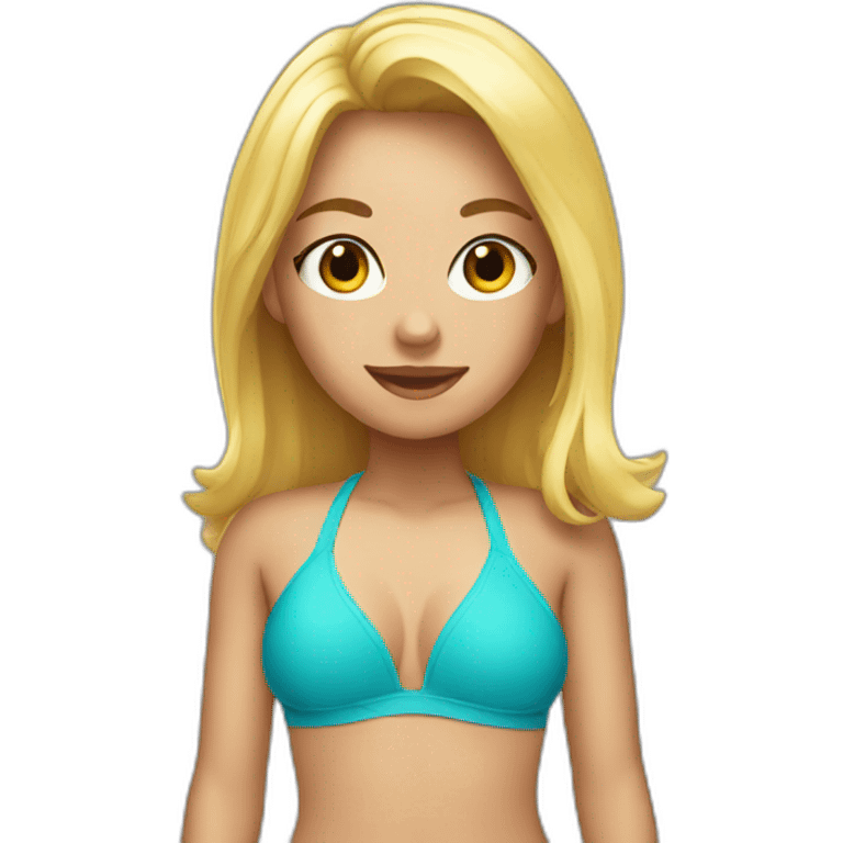 Blonde girl in bikini emoji