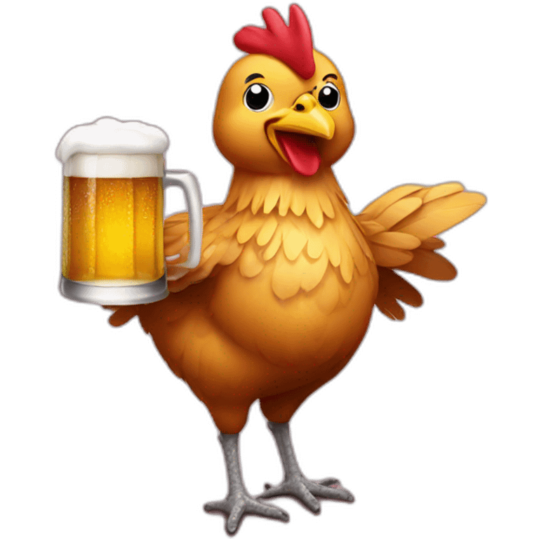 chicken with beer emoji