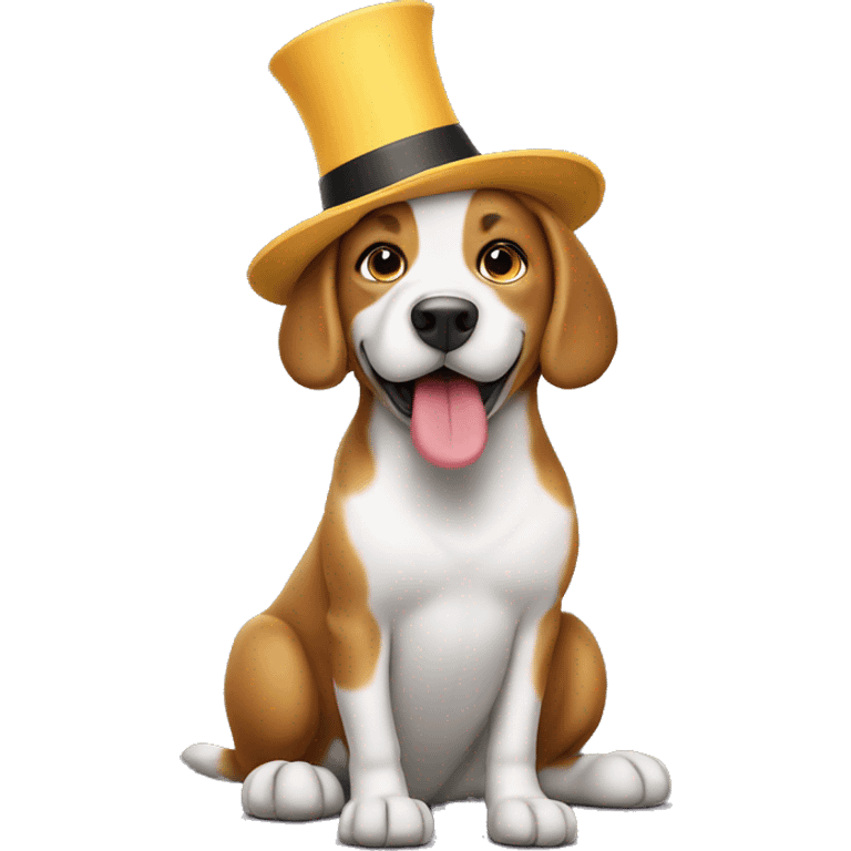 Dog farting while wearing a hat emoji